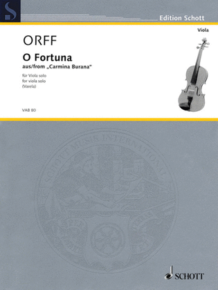 Book cover for O Fortuna From Carmina Burana Viola Solo