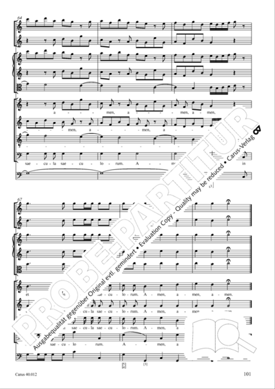 Beatus vir (How blest is he) Psalm 111 4-Part scores gallery preview page 102