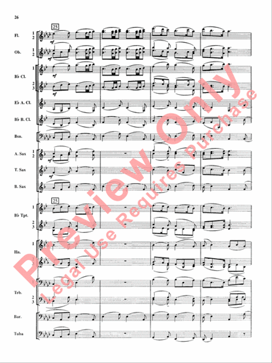 Royal Fireworks Music Concert Band scores gallery preview page 27