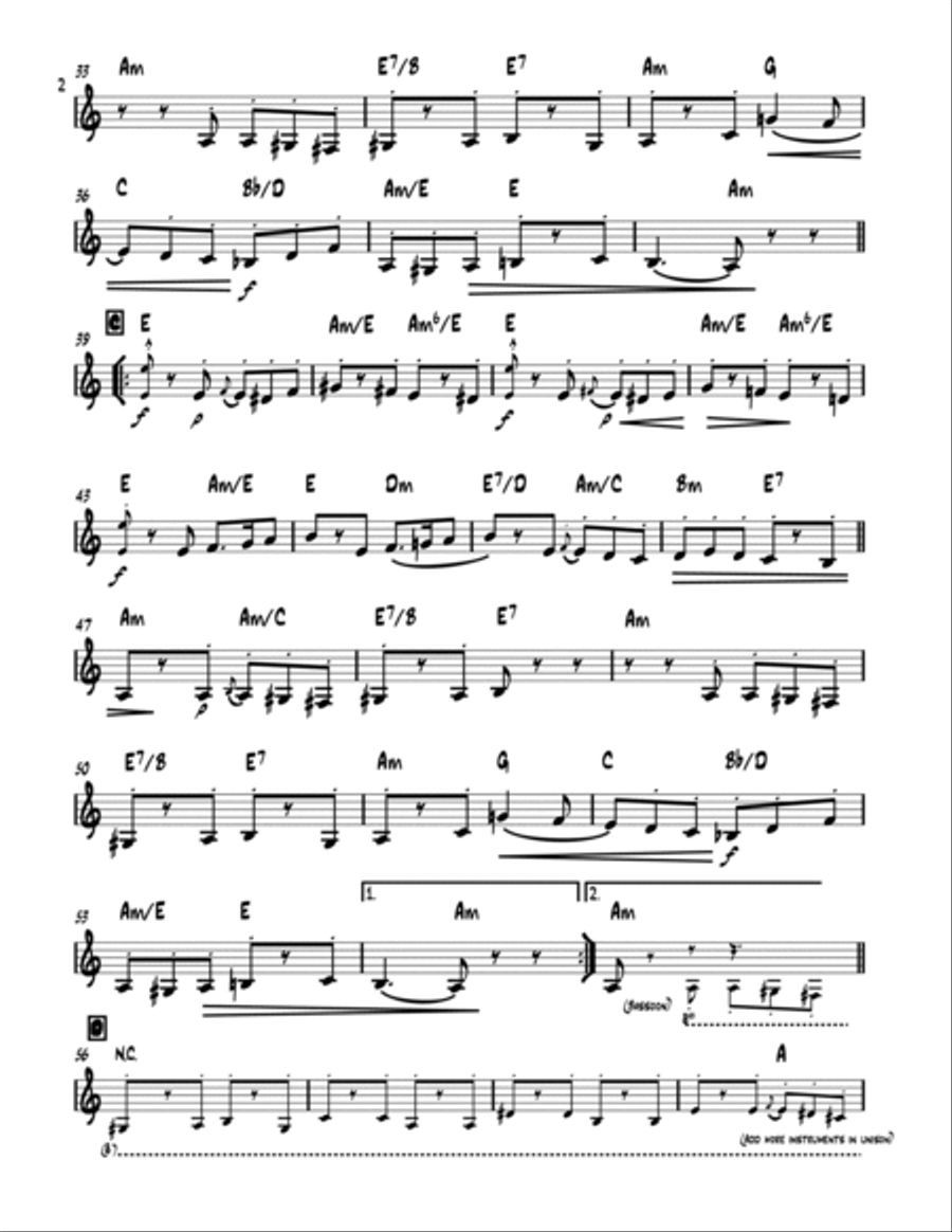 Funeral March Of A Marionette (Theme from "Alfred Hitchcock Presents") - Lead sheet (key of Am)