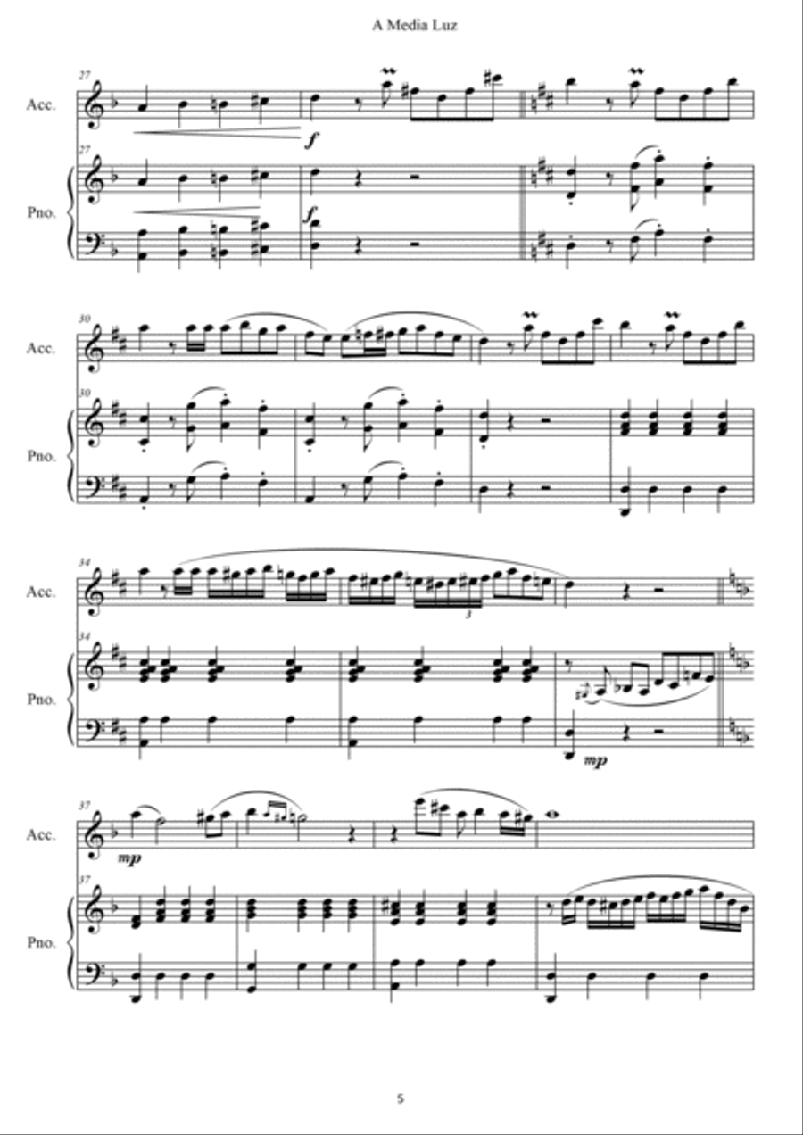 A Media Luz for accordion and piano Piano scores gallery preview page 5