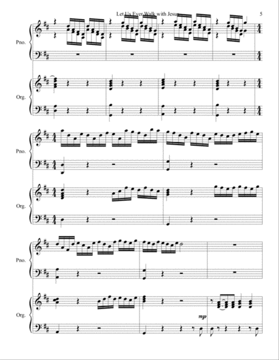 Let Us Ever Walk with Jesus Piano scores gallery preview page 5