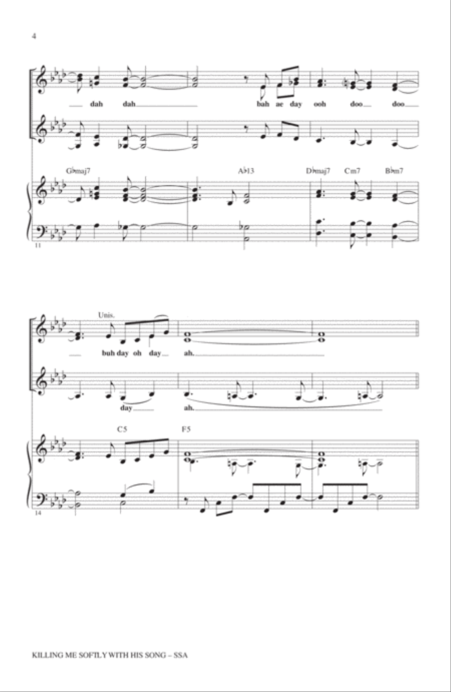 Killing Me Softly With His Song (arr. Paris Rutherford) SSA scores gallery preview page 2