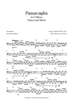 Passacaglia - Easy Tuba Lead Sheet in Fm Minor (Johan Halvorsen's Version)
