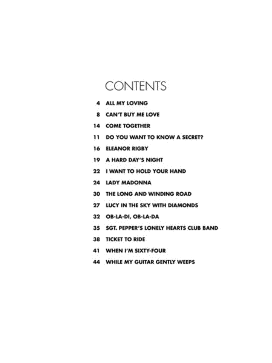 The Beatles for Easy Classical Piano Easy Piano scores gallery preview page 2