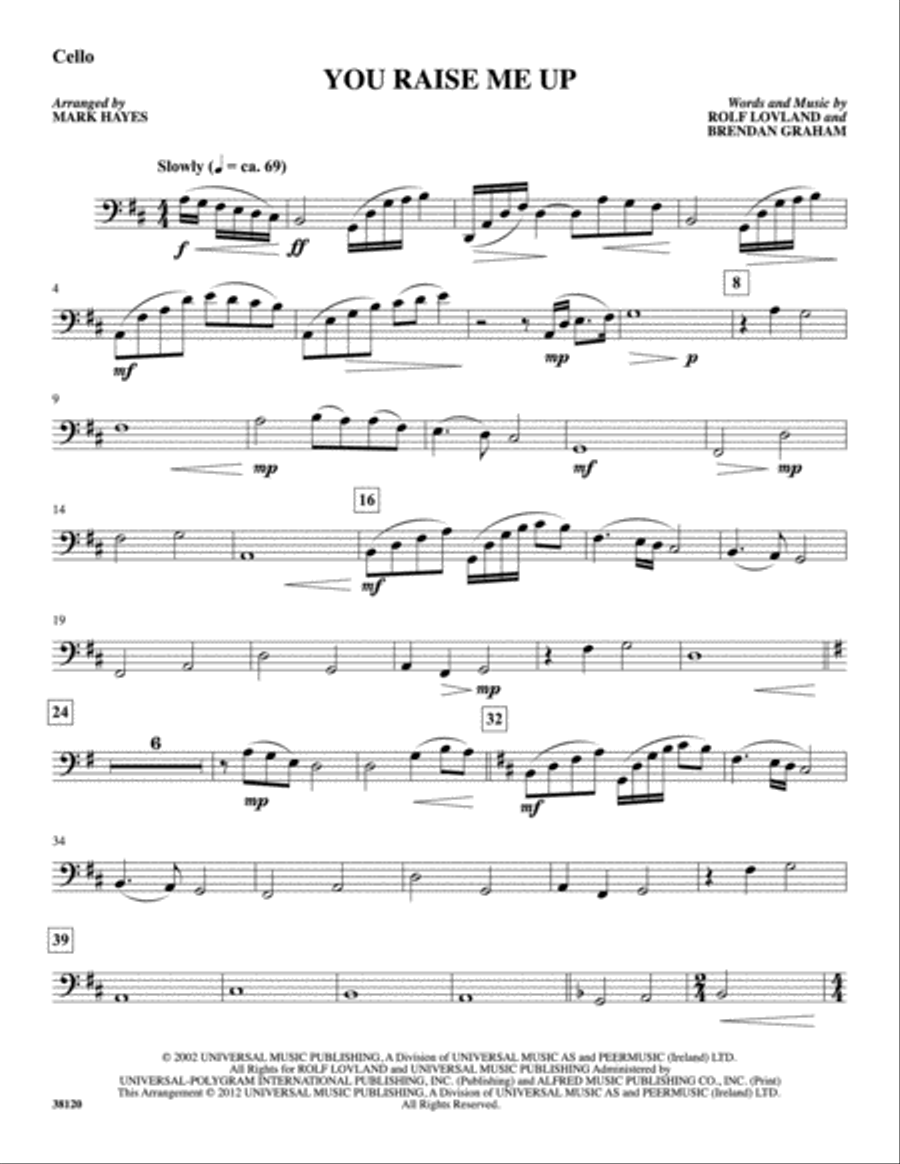 You Raise Me Up: Cello Part scores gallery preview page 1