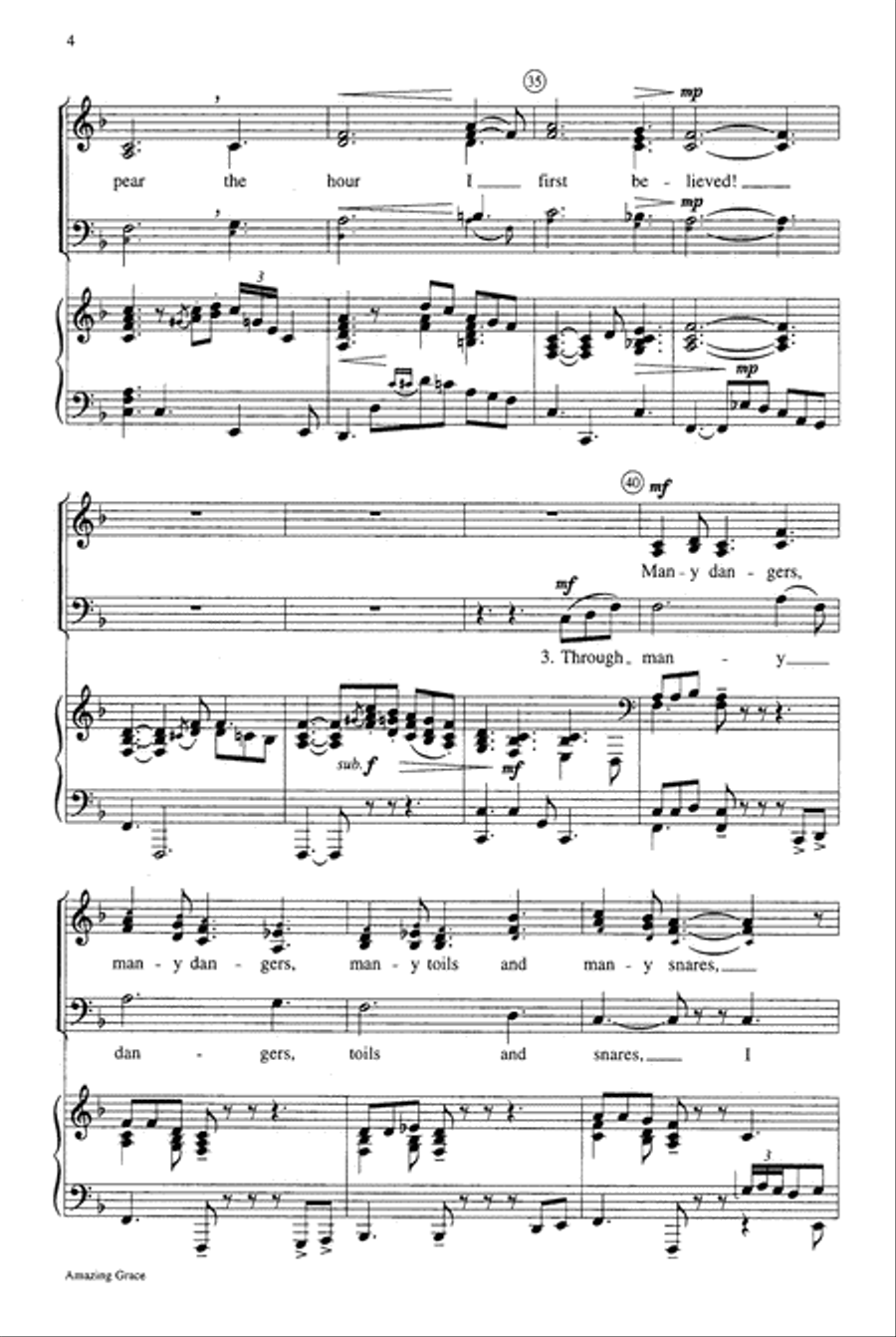 Amazing Grace 4-Part scores gallery preview page 5