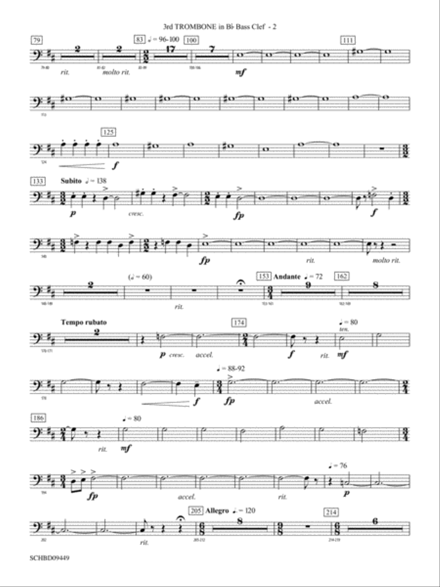 Psalm 46: (World Part) 3rd B-flat Trombone B.C. Concert Band scores gallery preview page 2