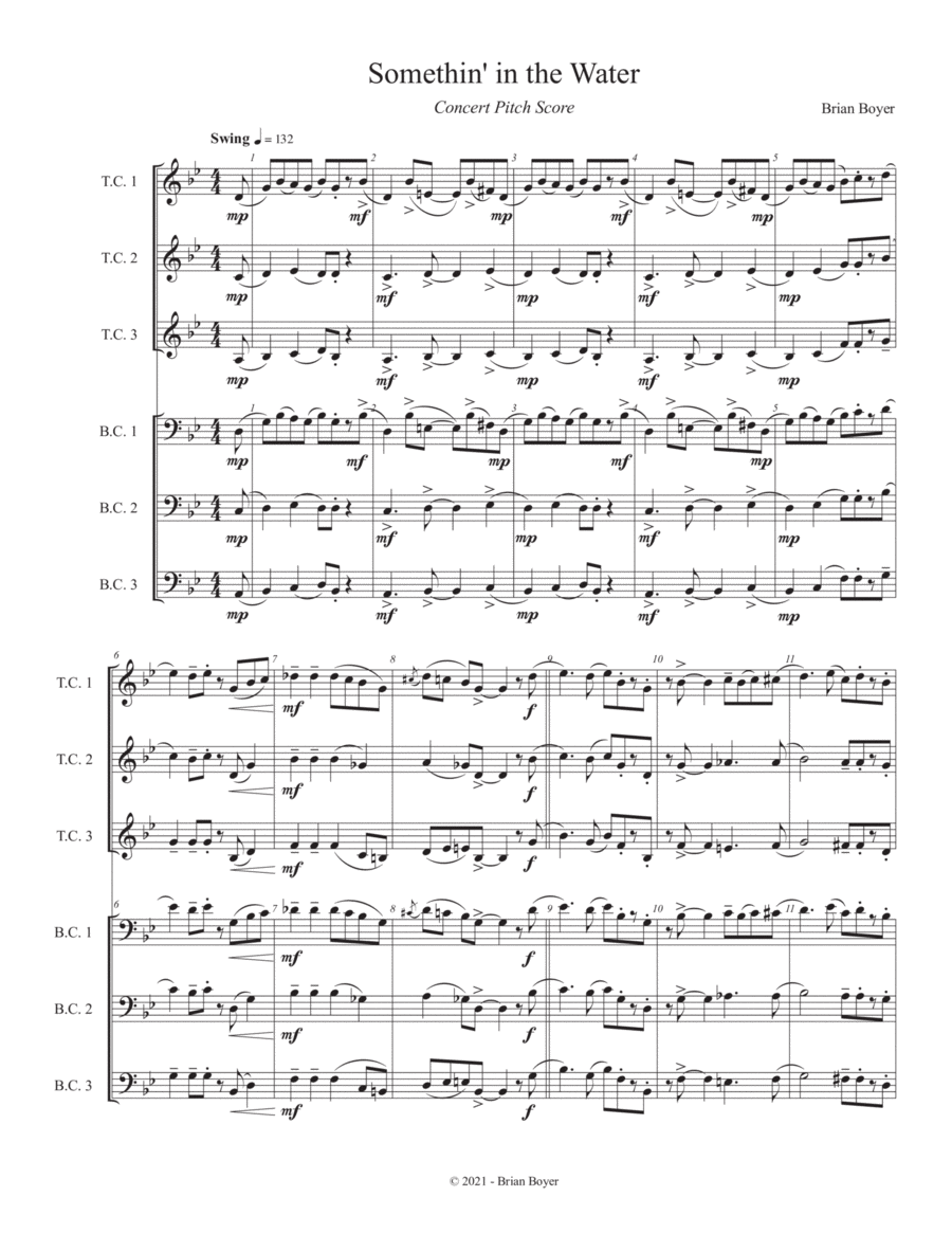 There's Somethin' in the Water Large Ensemble scores gallery preview page 1