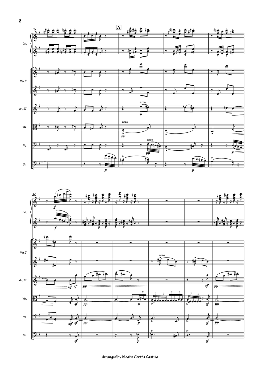 Tchaikovsky - Dance of the Sugar Plum Fairy (The Nutcracker) for String orchestra & Celesta String Orchestra scores gallery preview page 3