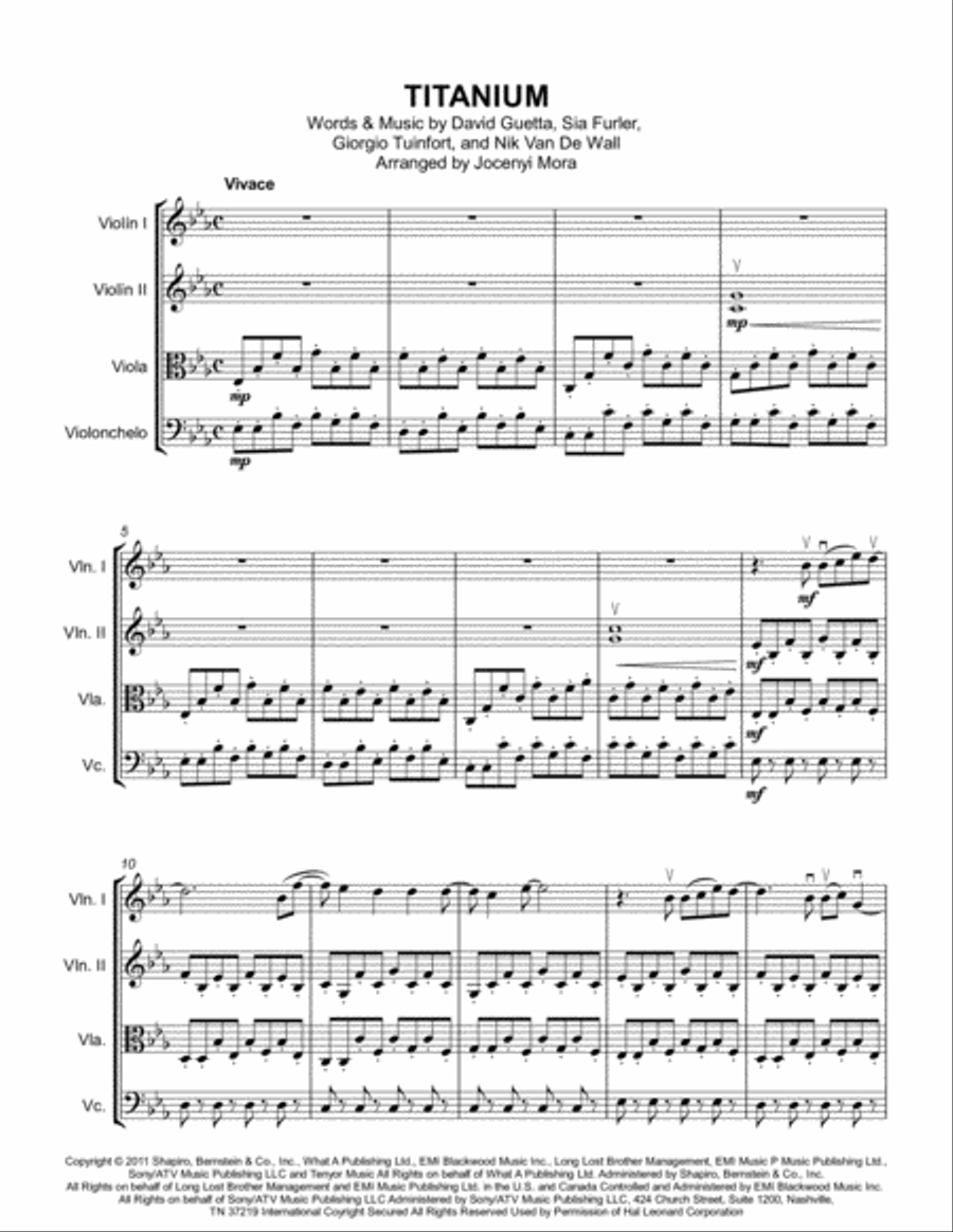 Titanium String Quartet scores gallery preview page 1