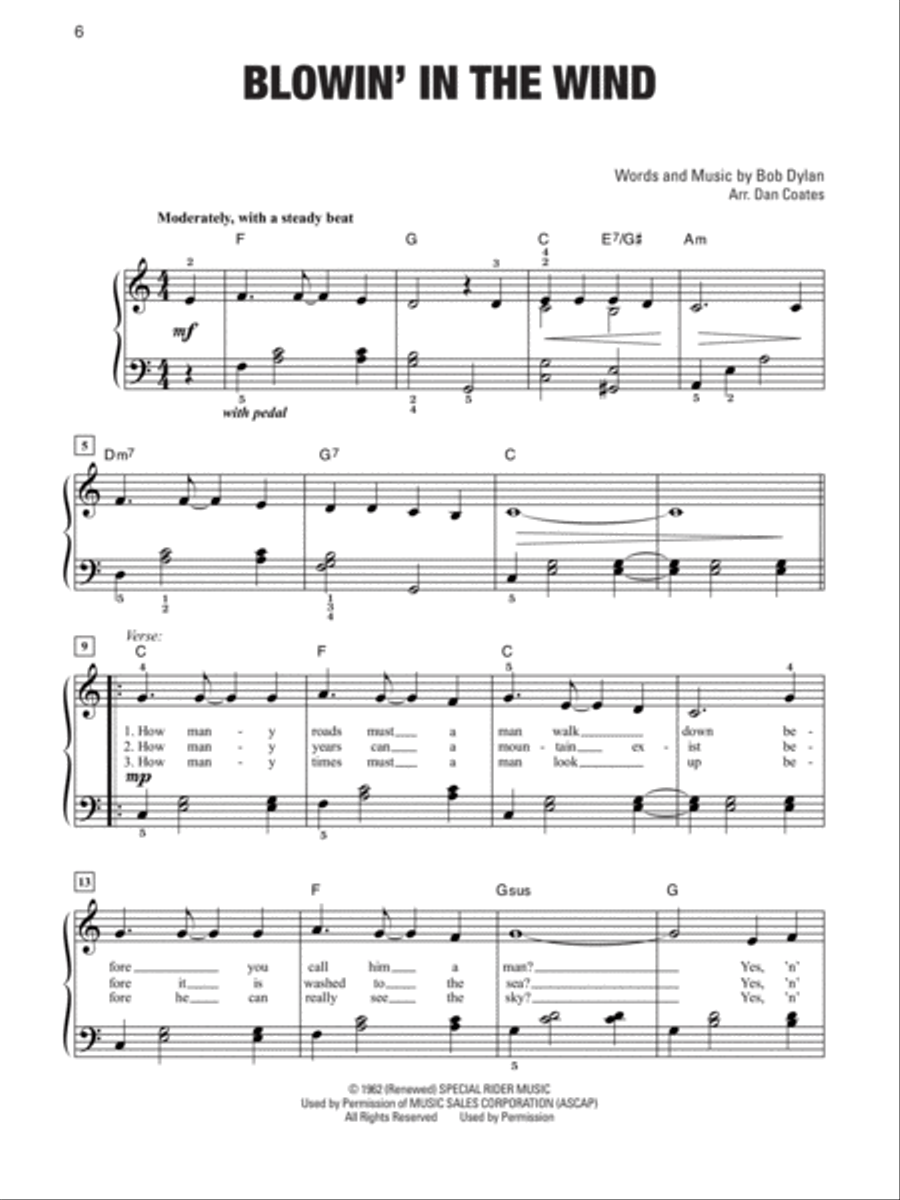 A Decade of Pop Hits -- 1960s Easy Piano scores gallery preview page 3