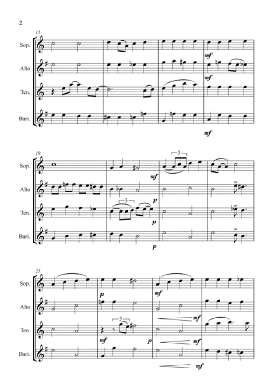 Georgia On My Mind Georgia On My Mind Woodwind Quartet scores gallery preview page 2