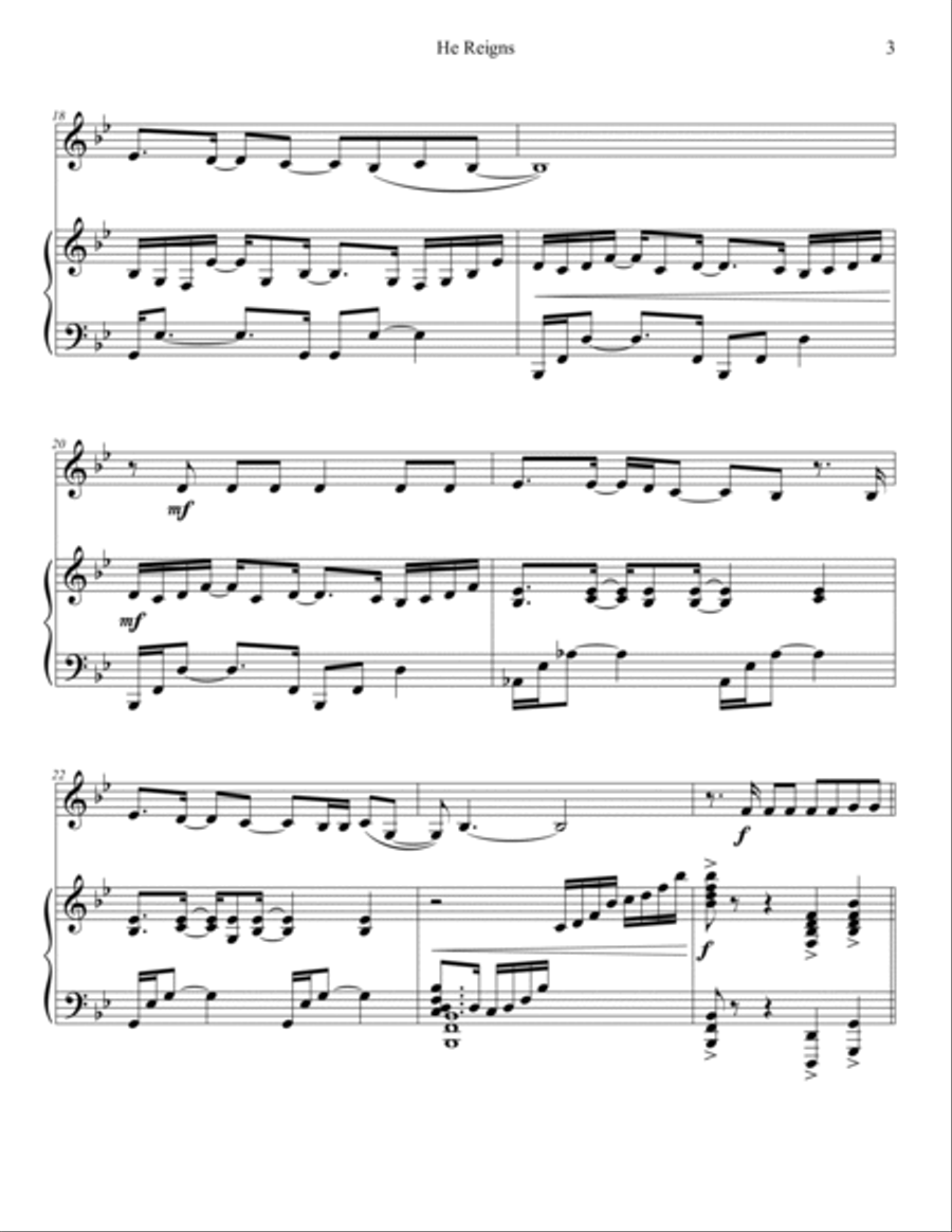 He Reigns Clarinet Solo scores gallery preview page 4