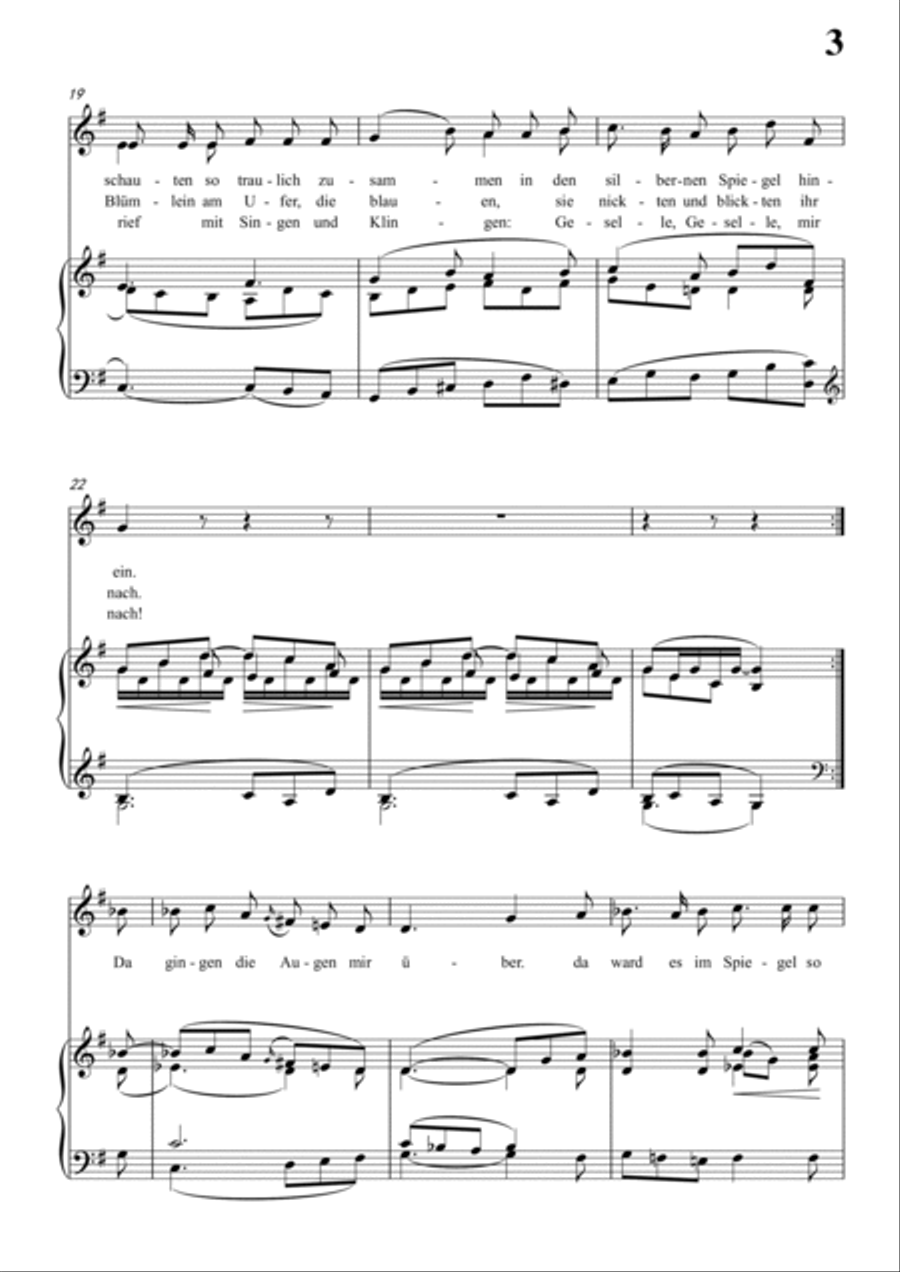 Schubert-Tränenregen,from 'Die Schöne Müllerin' in G for Vocal and Pno Voice scores gallery preview page 4