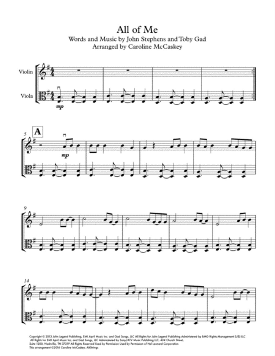 All Of Me String Duet scores gallery preview page 2