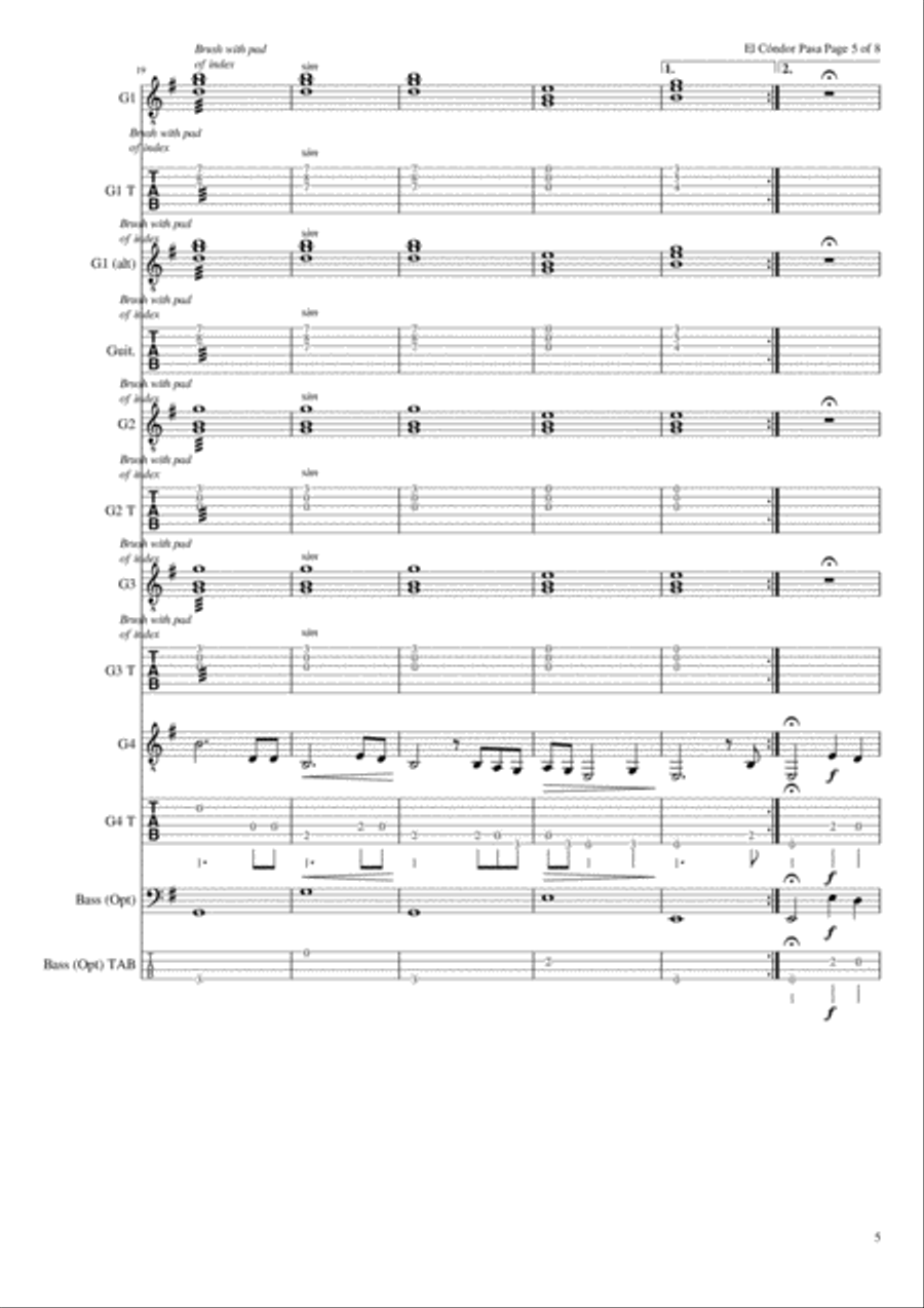 El Cóndor Pasa (If I Could) Acoustic Guitar scores gallery preview page 6