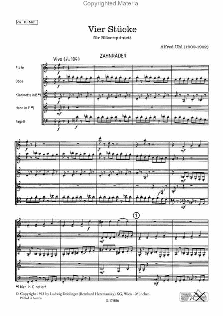 4 Stucke 4 Stucke Woodwind Quintet scores gallery preview page 3