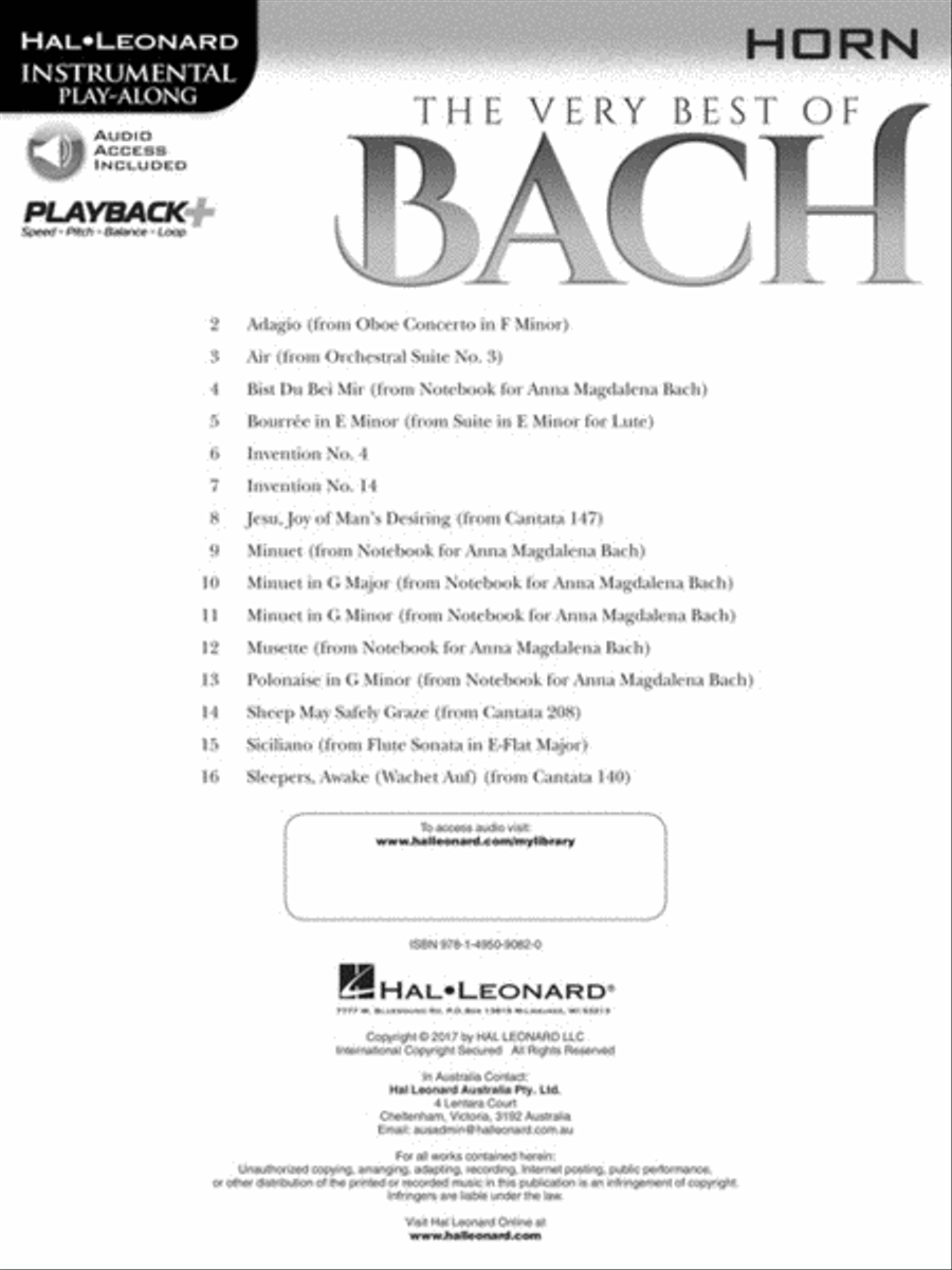 The Very Best of Bach The Very Best of Bach Horn scores gallery preview page 2