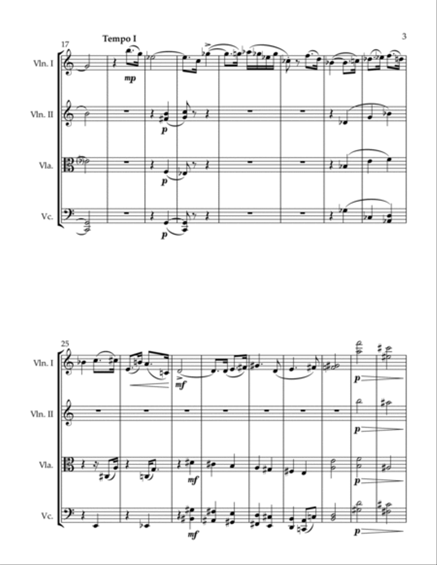 Portrait of a Girl String Quartet scores gallery preview page 3