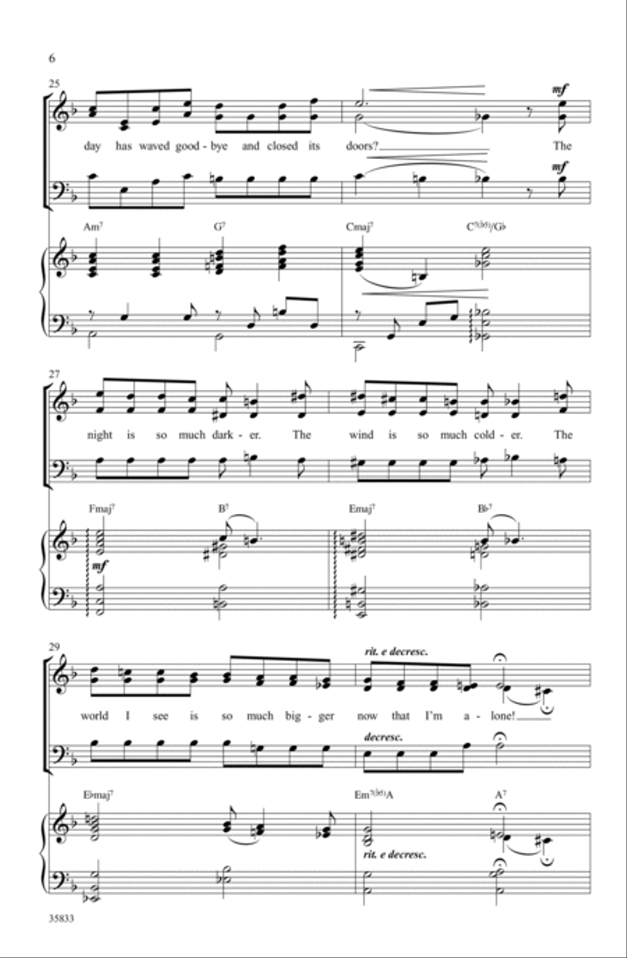 Papa, Can You Hear Me? (from Yentl) 3-Part scores gallery preview page 5