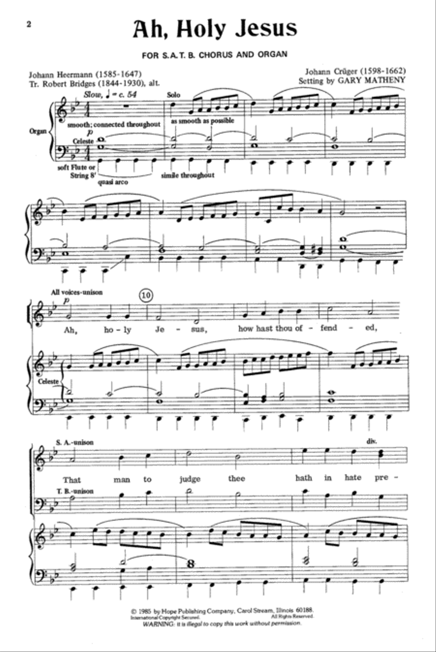 Ah, Holy Jesus 4-Part scores gallery preview page 2