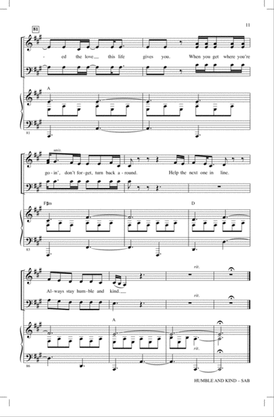 Humble And Kind 3-Part scores gallery preview page 10