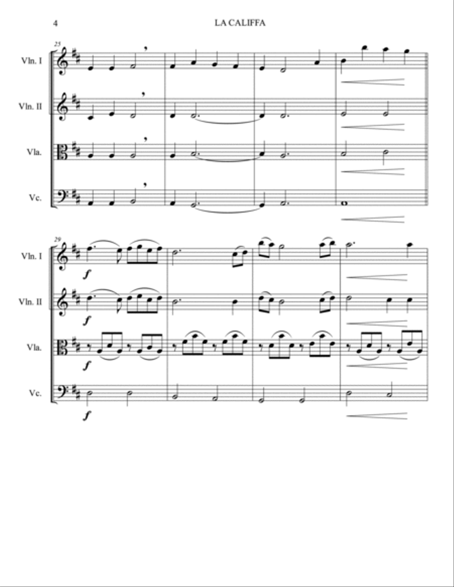 La Califfa String Quartet scores gallery preview page 4