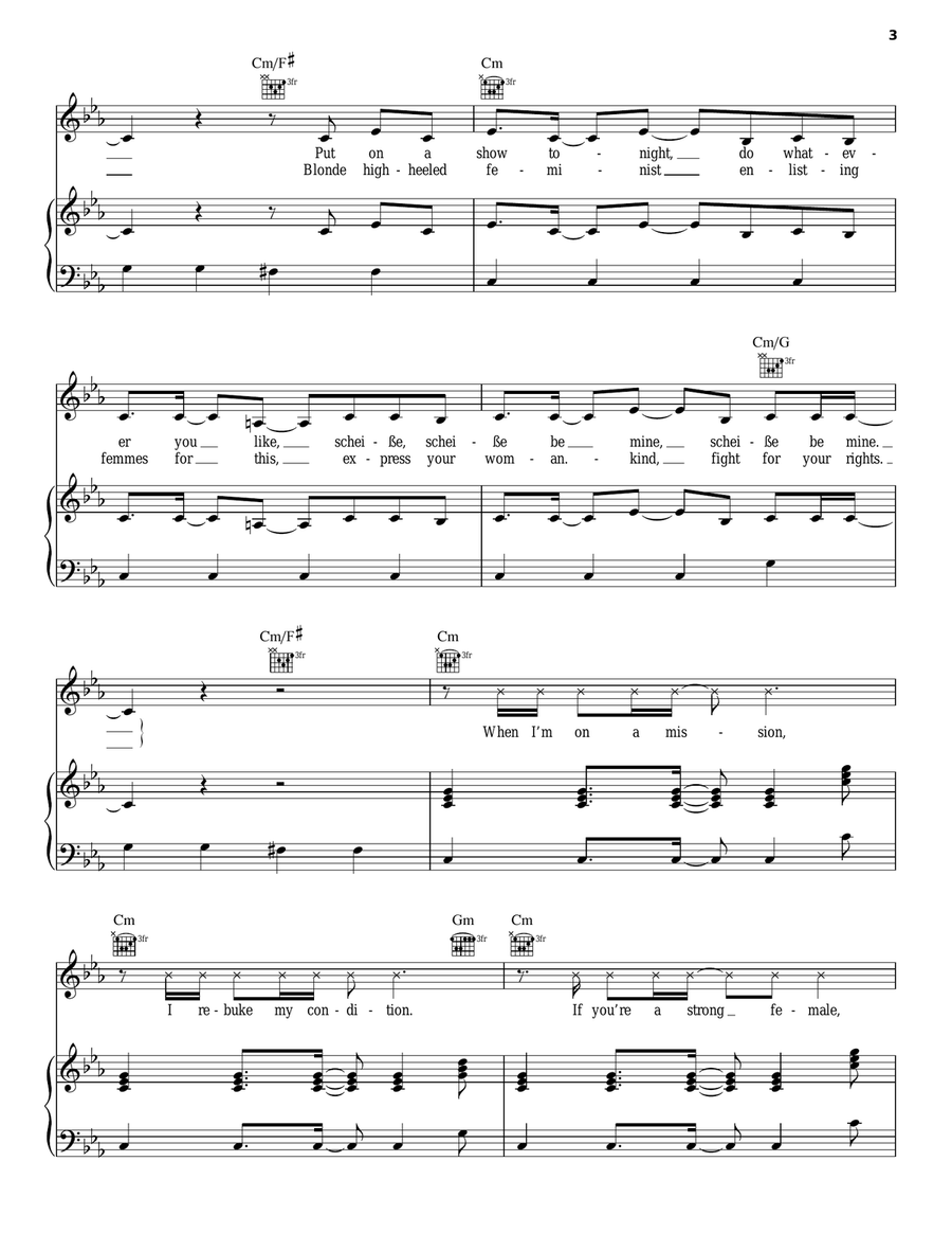 Scheibe Piano, Vocal, Guitar scores gallery preview page 3