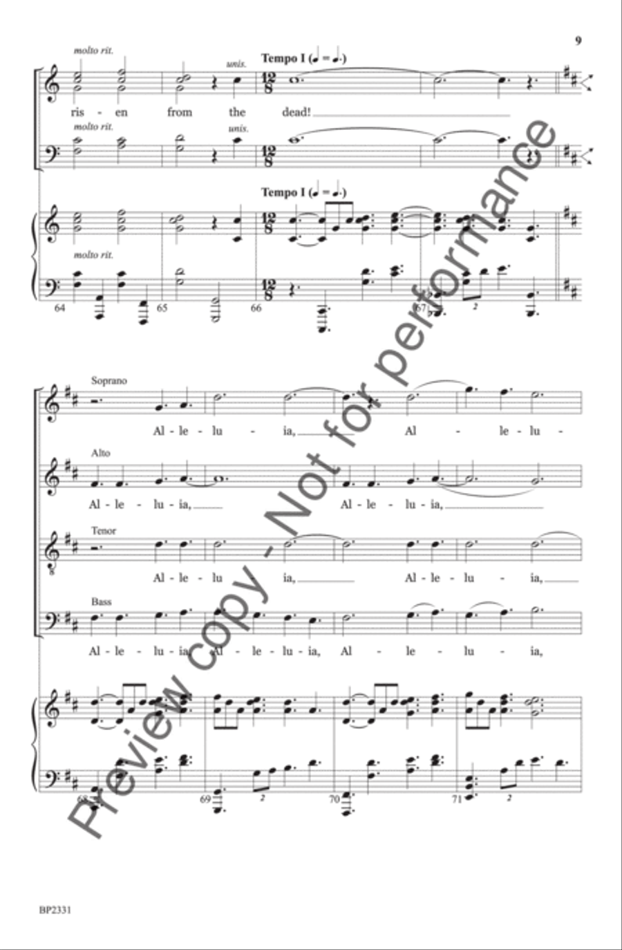 Resurrection Hymn (See What A Morning) 4-Part scores gallery preview page 10