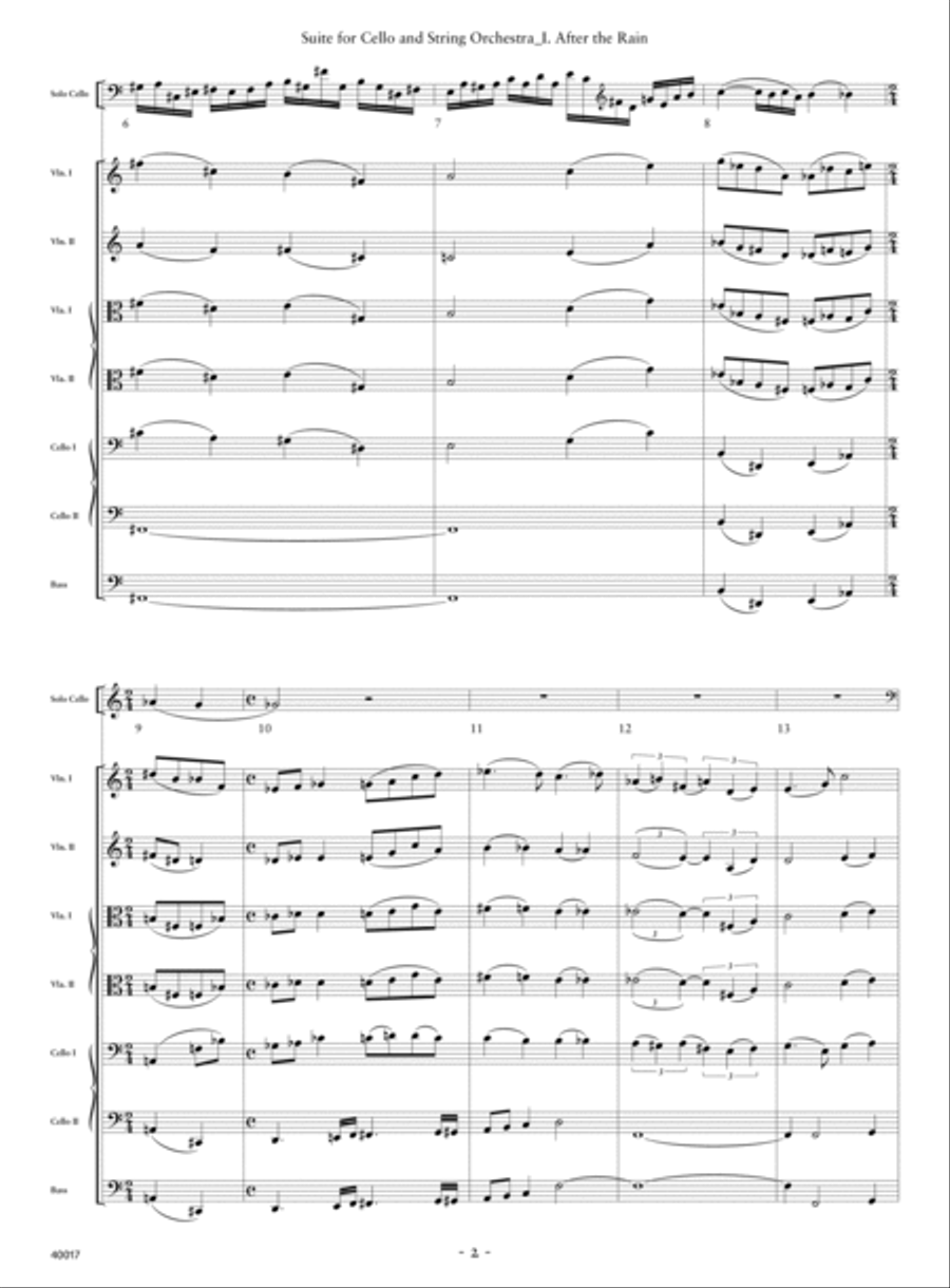 Suite for Cello and String Orchestra String Orchestra scores gallery preview page 3