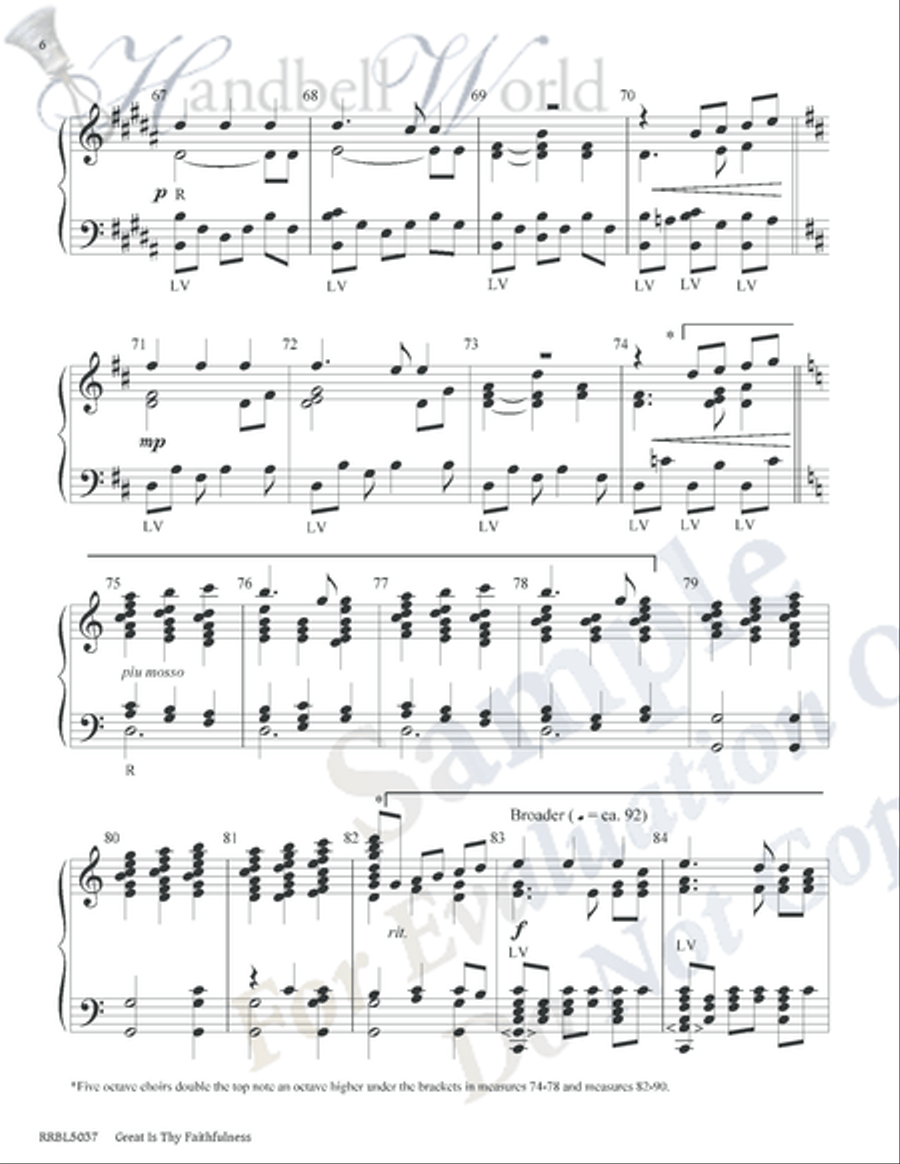 Great Is Thy Faithfulness 5-Octaves scores gallery preview page 6