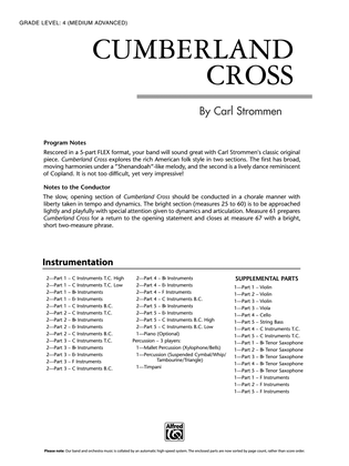 Book cover for Cumberland Cross: Score