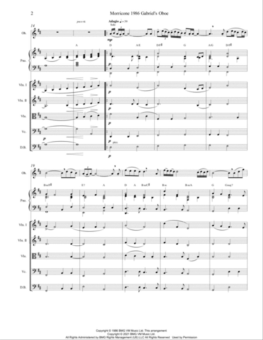 Gabriel's Oboe Gabriel's Oboe Piano scores gallery preview page 2