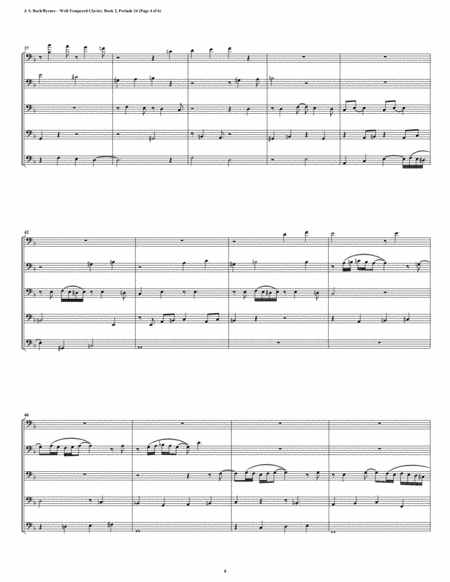 Prelude 24 from Well-Tempered Clavier, Book 2 (Bassoon Quintet) image number null