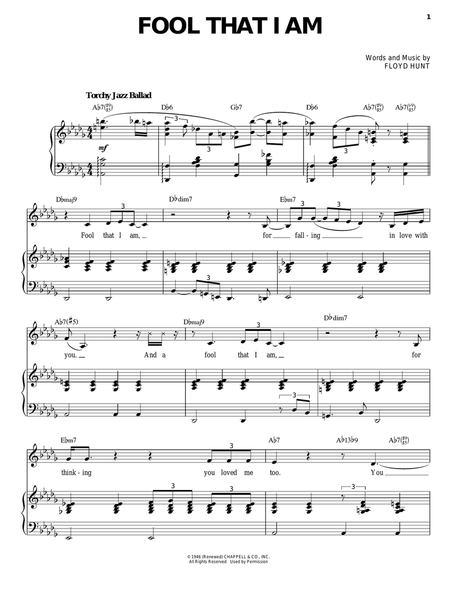 Fool That I Am Voice scores gallery preview page 1