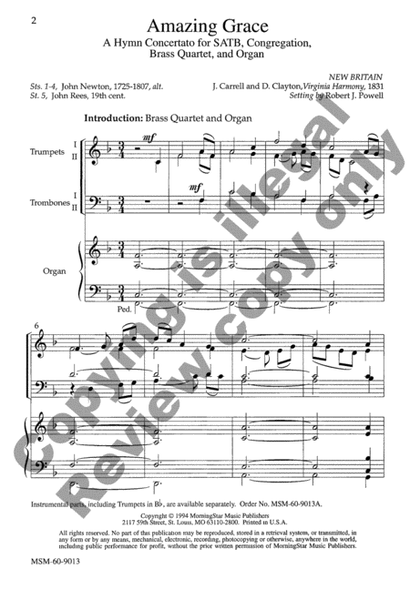 Amazing Grace (Choral Score)