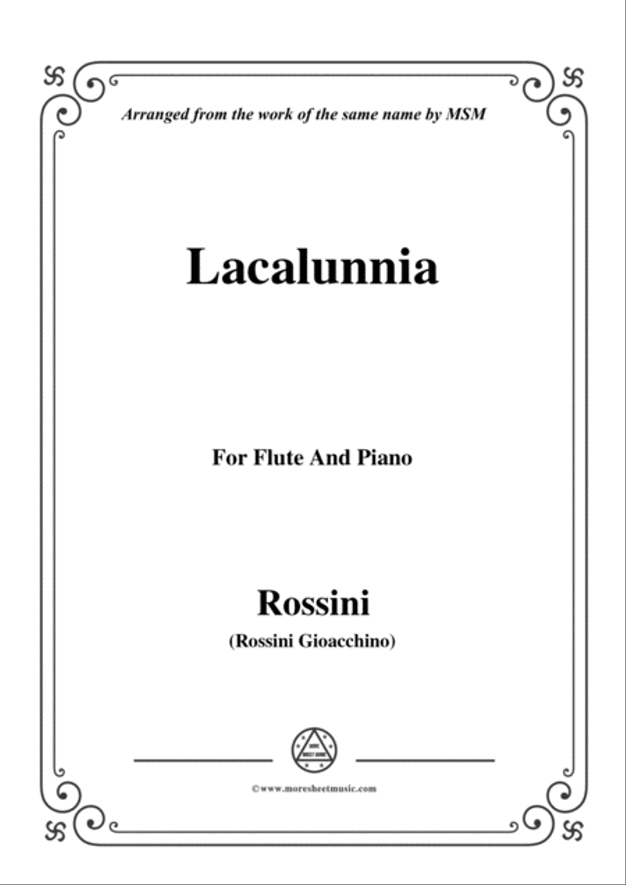 Rossini-La calunnia,for Flute and Piano Flute Solo scores gallery preview page 1