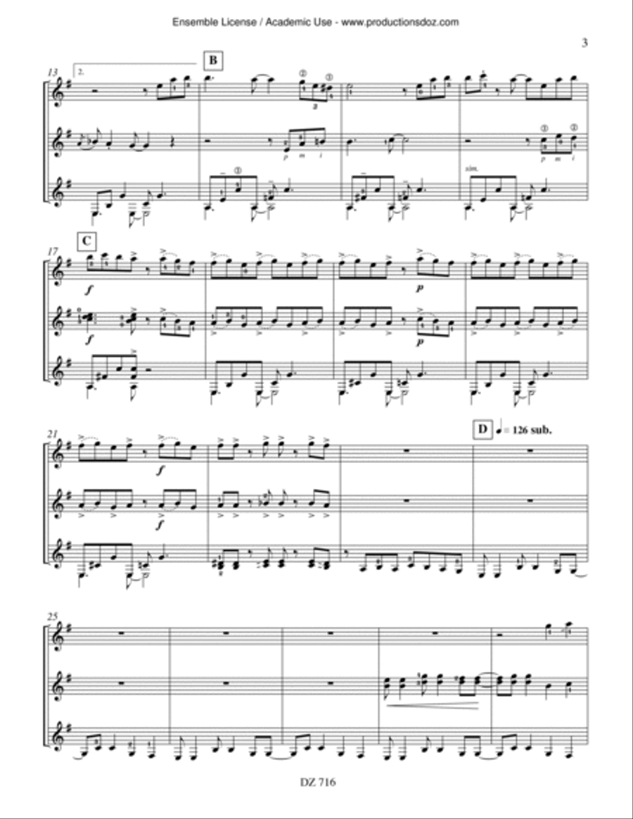 Mister Ioso Song, Rumba Marica Guitar Ensemble scores gallery preview page 3