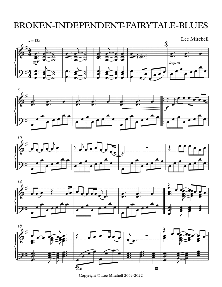 Broken-Independent-Fairytale-Blues Piano Solo scores gallery preview page 1