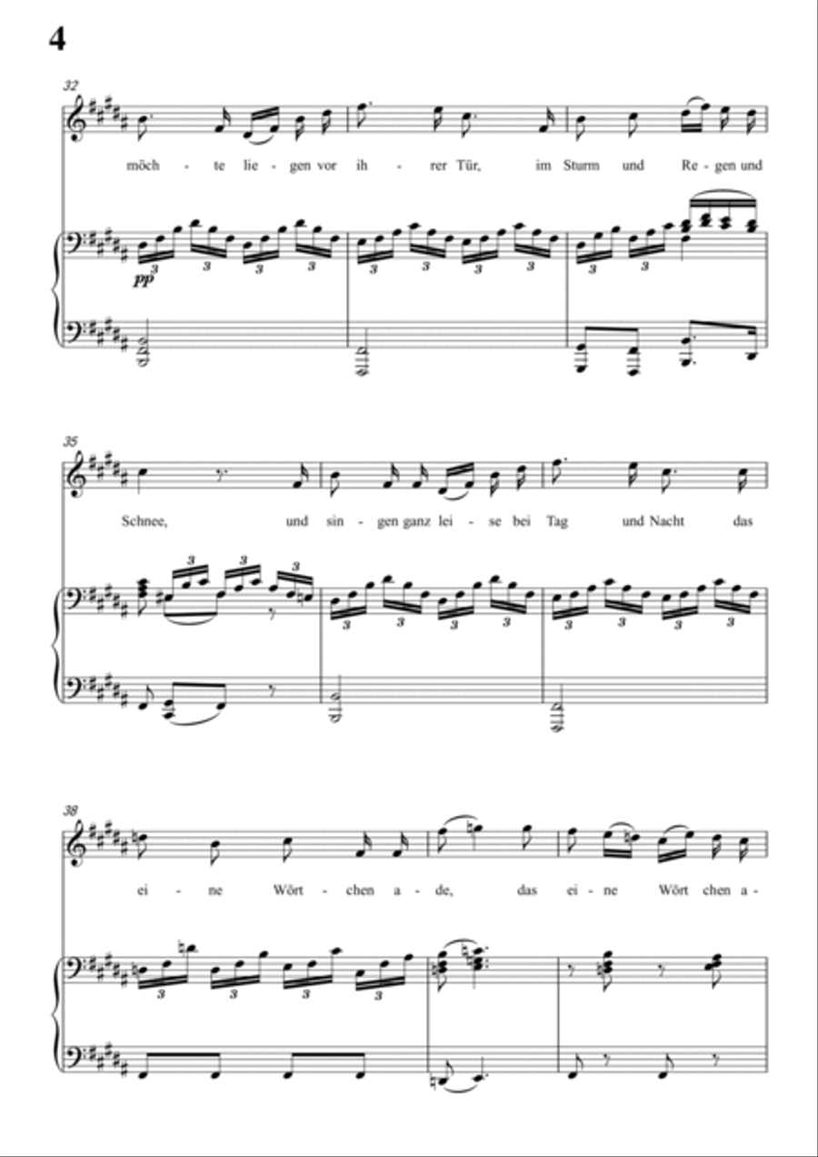 Schubert-Die böse Farbe,from 'Die Schöne Müllerin',Op.25 No.17 in B for Vocal and Piano Voice scores gallery preview page 5