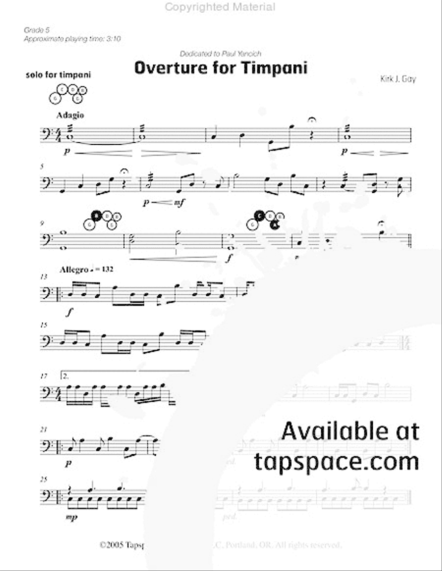 Overture for Timpani Overture for Timpani Percussion scores gallery preview page 3