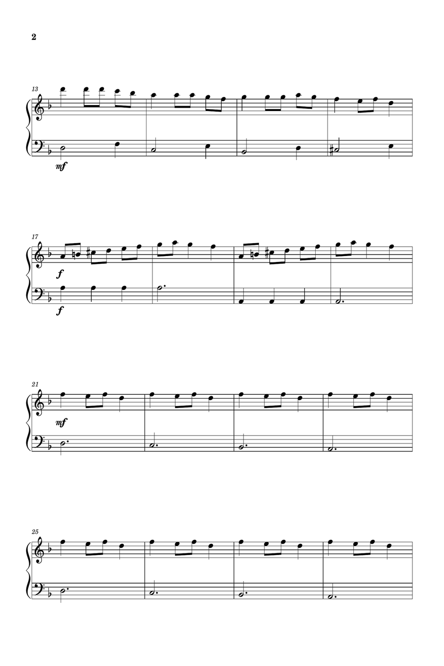 Carol of The Bells (Very Easy - Beginner Piano) in D minor Easy Piano scores gallery preview page 2