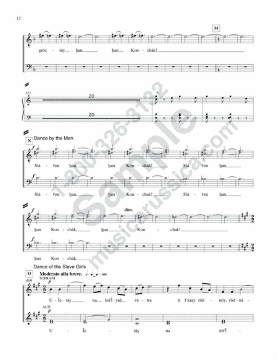 Polovetsian Dances from 'Prince Igor' (Choral Parts) 4-Part scores gallery preview page 11