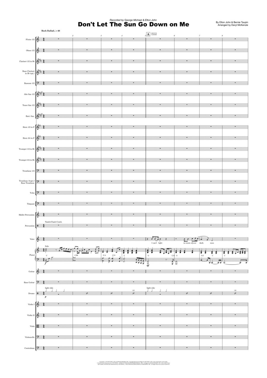 Don't Let The Sun Go Down On Me Full Orchestra scores gallery preview page 1