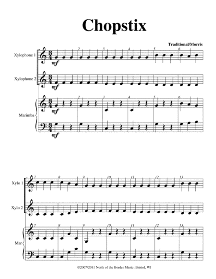 Chopstix for Keyboard Percussion Percussion Ensemble scores gallery preview page 2