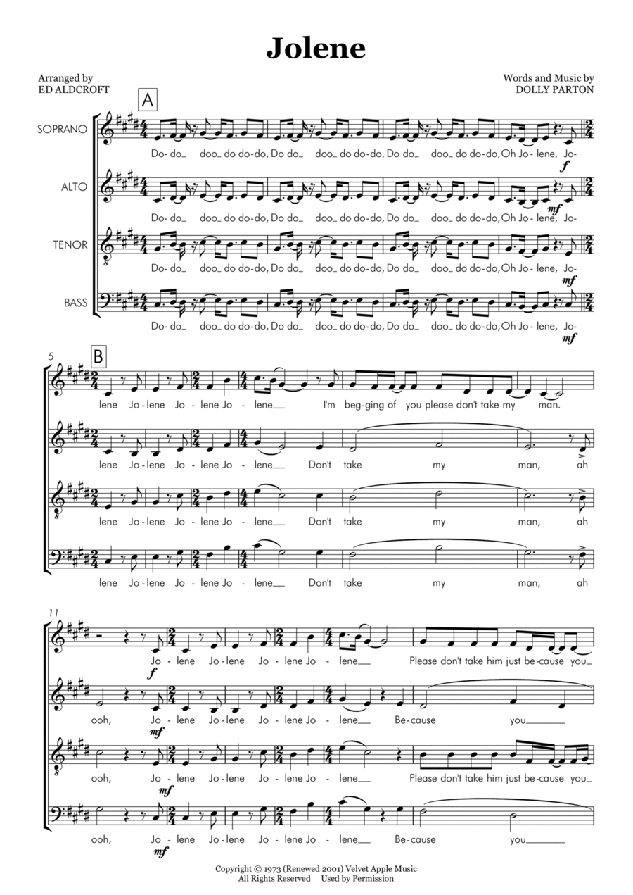 Jolene 4-Part scores gallery preview page 1
