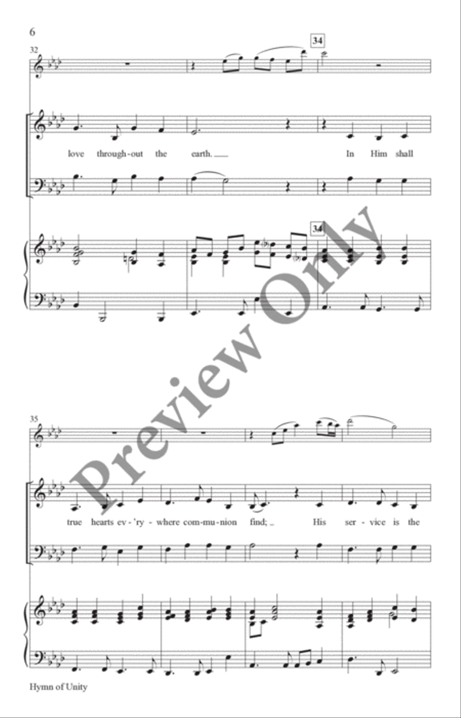 Hymn of Unity Hymn of Unity 4-Part scores gallery preview page 6