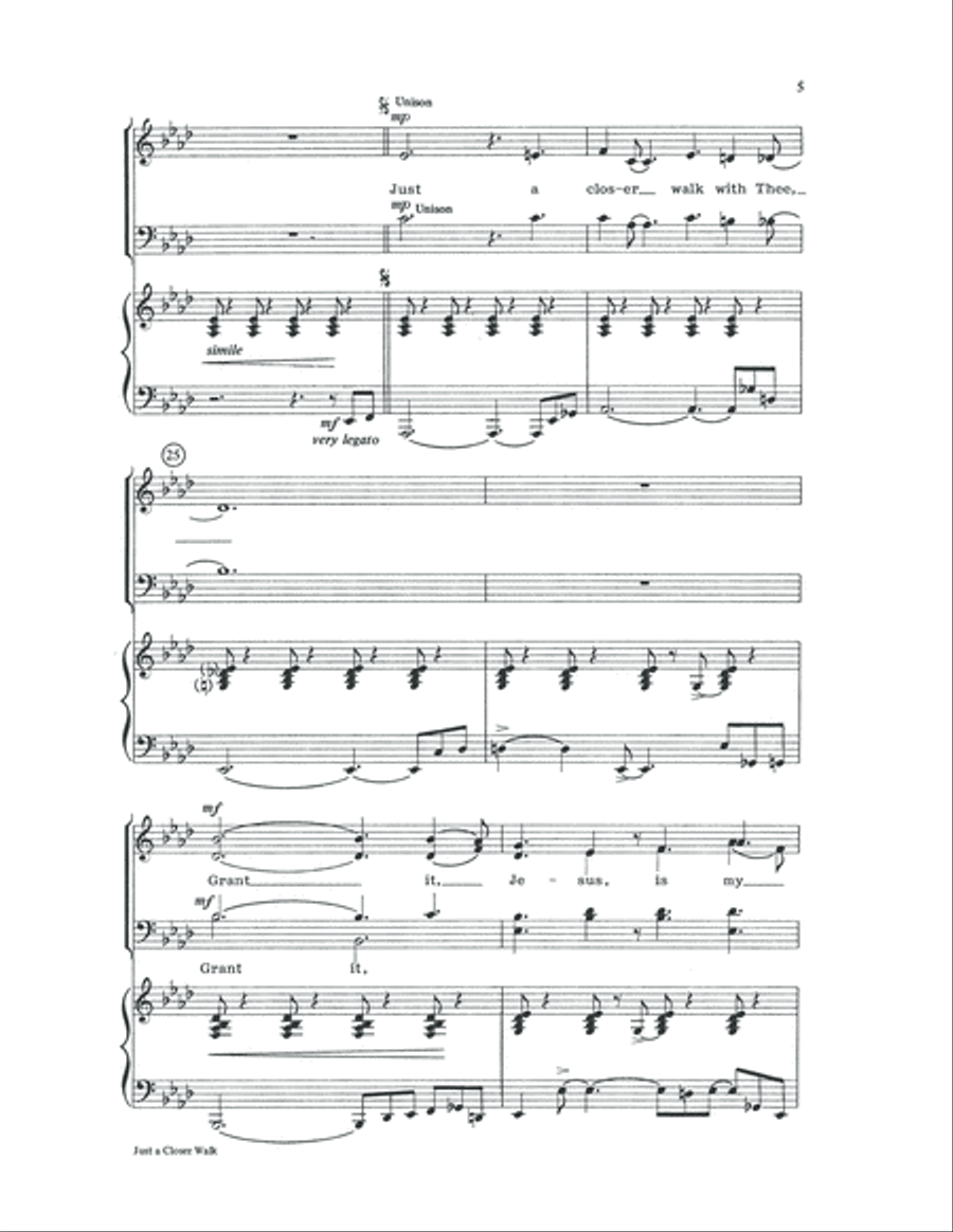 Just a Closer Walk Just a Closer Walk Choir scores gallery preview page 5