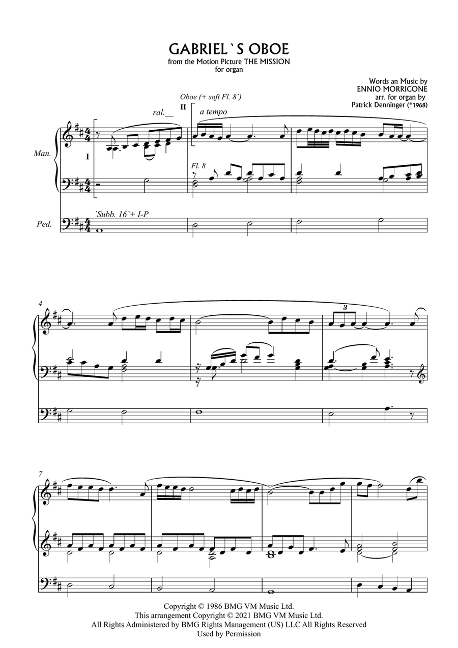 Gabriel's Oboe Organ Solo scores gallery preview page 2